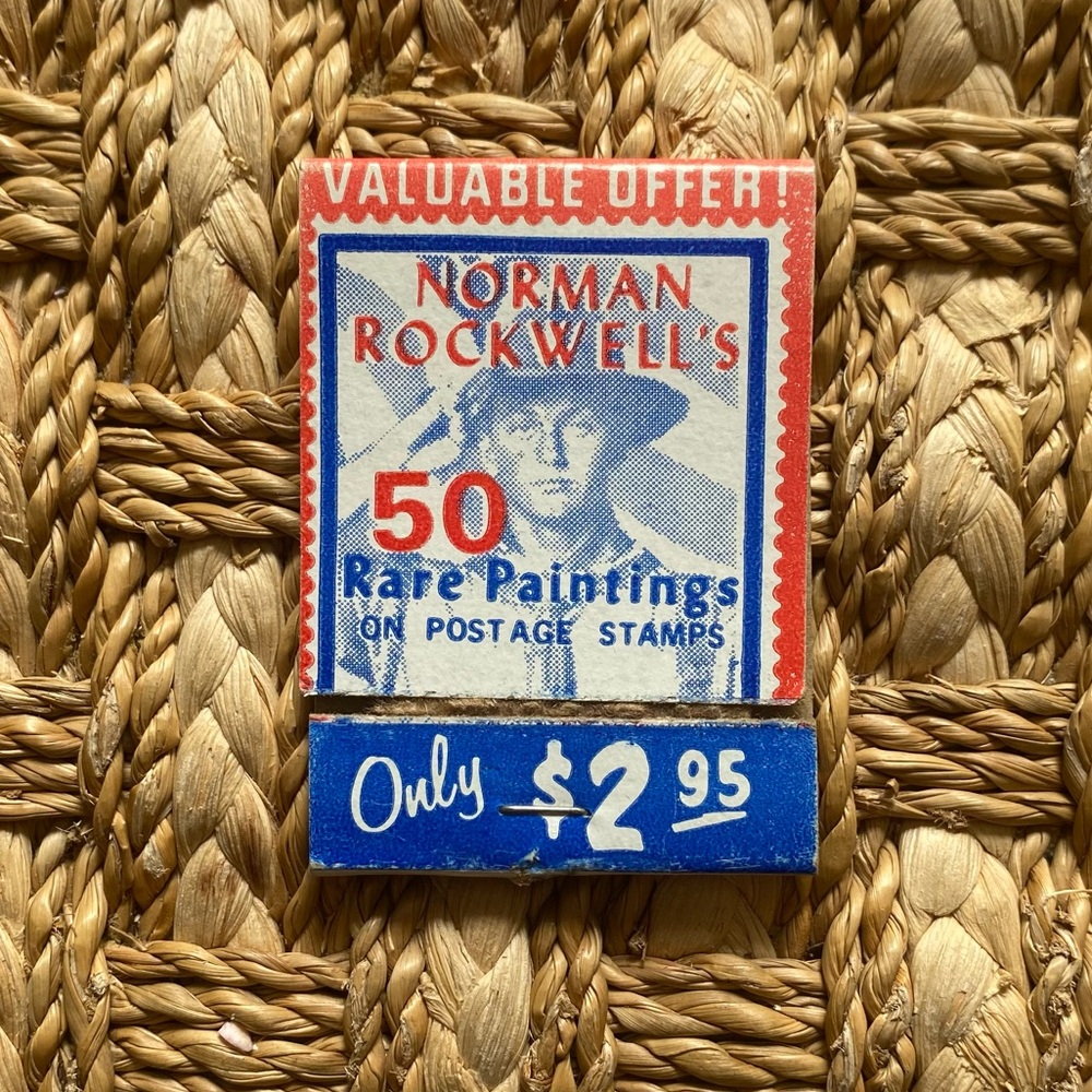 Norman Rockwell's 50 Rare Paintings Stamp Matchbook